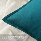 MIULEE Decorative Linen Pillow Covers 20x20 Inch Teal Blue - Image 2