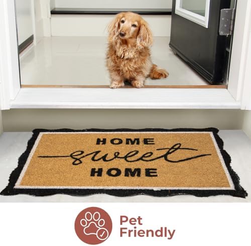 Folkulture Home Sweet Home Door Mat, Scalloped Doormat Outdoor - 16" x 28" - Image 2