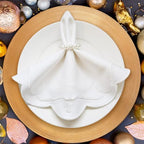 16.5 Inch Ribbon Twirl Embroidery Round Placemats Set of 4, Scalloped Round Table Mats for Party Kitchen Dining Decoration, White - Image 7