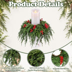 6 Pcs Christmas Draping Wreath Candle Rings - Image 3
