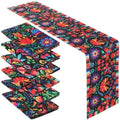 Breling 6 Pack Mexican Fiesta Table Runner 72x13 Inch, Black Base by Breling