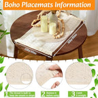 6 Sets Boho Place Mats Set Round Woven Placemats Table Decor - Image 4