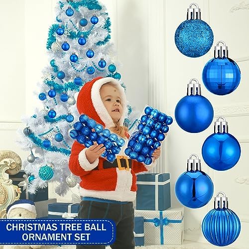 Shappy 216 Pcs Mini Christmas Ball Ornament 1.18 Inch,Royal Blue - Image 6