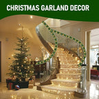 TW SHINE 30 FT Pre-Lit Christmas Garland Decorations, 100 LED Lighted Artificial Pine Garlands with 8 Modes, Green Garland for Indoor Outdoor Door Home Stairs Holiday Decor, Warm White - Image 2