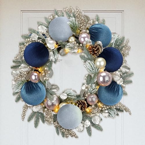 15 Pcs 3.15" Navy/Dark/Dusty Blue Velvet Ball Ornaments for Christmas Tree - Image 5