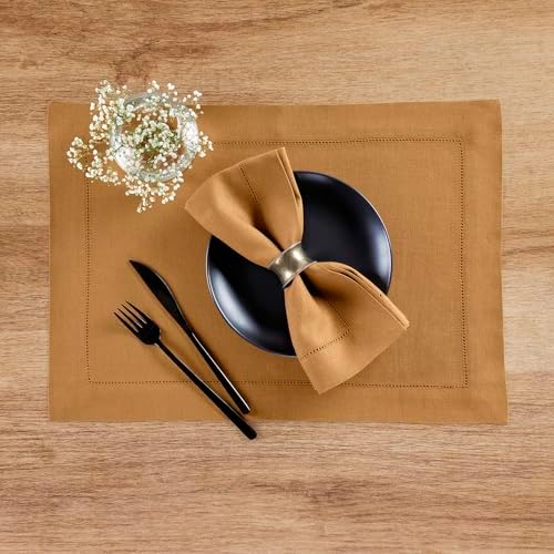 Solino Home 100% Pure Linen Napkins Brown Sugar Woven, 20 x 20 in, Set of 4 - Image 2