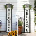 Welcome Sign for Front porch Standing 45"X9" Double-Sided Wood Frame Outdoor Tall Welcome Signs Vertical Decor for Farmhouse Rustic Home Modern Outside Front Door Wall Decorations by CPCDACSK