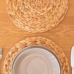 10 Pack, Round Woven Placemats, Natural Water Hyacinth Place mats, Braided Straw Table Mats for Dining Table, Christmas Placemats (13.8 inch) - Image 5