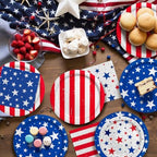 4th of July Party Supplies Set-American Patriotic Theme for Independence & Election Day Decorations, Includes Dinner & Dessert Plates, Napkins- for Patriotic & 4th of July Party Decorations-48 Guests - Image 4