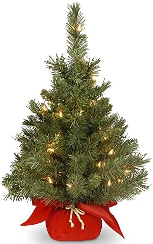 National Tree Company Pre-lit Artificial Mini Christmas Tree | Includes Small Lights and Cloth Bag Base | Majestic Fir - 2 ft by Unknown