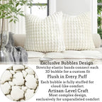Velvet Throw Pillow Covers 18x18 Set of 2 Cream Cushion Case - Image 4