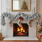 Suncalla 2 Pcs 9 ft Alaskan Pine Artificial Christmas Garland, White by Unknown