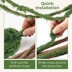 Artificial Moss Tree Branches, 2 Pack 118" Bendable Fake Jungle Vines - Image 6
