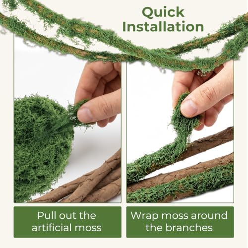 Artificial Moss Tree Branches, 2 Pack 118" Bendable Fake Jungle Vines - Image 6