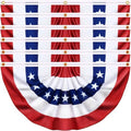 6 Pack 3x6 Ft USA Patriotic Pleated Fan Flag, American Bunting Half Fan Banner for Outdoor Decor, Red White and Blue Decorations for 4th of July, Memorial Day, Independence Day by Huyamap
