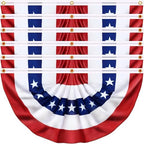6 Pack 3x6 Ft USA Patriotic Pleated Fan Flag, American Bunting Half Fan Banner for Outdoor Decor, Red White and Blue Decorations for 4th of July, Memorial Day, Independence Day by Huyamap