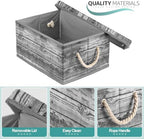 Sorbus Decorative Storage Boxes with Lids, Foldable Organizer (Gray) - Image 4