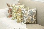 Mika Home Set of 2 Jacquard Tropical Leaf Pattern Throw Pillow Covers Decorative Pillowcase 22X22 Inches,Green Cream - Image 5