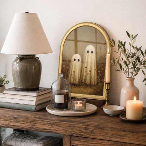 Wheatwin Vintage Halloween Wall Decor, Arched Framed Wall Art Ghosts Print - Image 6