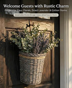 AceList 2-Pack Woven Wicker Wall Hanging Baskets, Grey Willow Wall Pocket Decor for Faux Florals & Storage - Two sizes Nesting Farmhouse Baskets for Entryway, Living Room & Door - Image 3