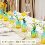 Glass Bud Vases in Bulk Set of 30 Pcs,Small Glass Vases for Flowers as Wedding Centerpieces for Tables,Clear Flower Vases Suitble for Wedding Decorations,Home Decor (Yellow Green, 30 pcs) - Image 2