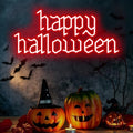 Happy Halloween Neon Sign, Red Gothic LED Wall Decor Light 16.7x7.7 Inch by Unknown