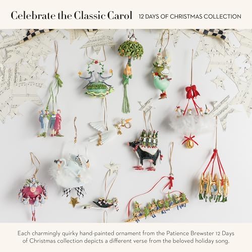 MACKENZIE-CHILDS Patience Brewster 12 Days Christmas Ornament, Decorative Hanging Ornament for Christmas Tree, 3 French Hens - Image 3
