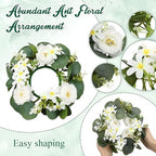 Zeyune 24 Pcs Candle Rings Bulk Artificial Eucalyptus Wreath Elegant - Image 3