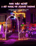 2Packs 380 LED Halloween Lights, Each 125FT String Lights 8 Lighting Modes & Timer Memory, Outside Waterproof Strings Lights for Trees Gardens Yard Holiday Decorations, Purple and Orange - Image 4