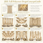 4 Panels 5ft(W) x 20ft(H) Champagne Backdrop Curtain for Wedding Parties - Image 3