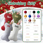 Personalized Dog Christmas Stockings,Custom Embroidered Pet Name & Bone Shape Stocking for Pet,Premium Cable Knit 15.7” Large Dog Stocking for Fireplace Holiday Decor Gifts(3 Pack) - Image 4
