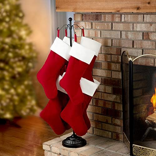 Haute Decor Adapt Adjustable Metal Christmas Stocking Tree Stand, Adjustable Configurations, Hang up to 8 Holiday Stockings (Black, 8 Hooks) - Image 2