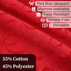 Red Napkins Cloth Pack of 12, Square Napkins 18"x18" - Cotton & Polyester | Wrinkle/Fade Resistant - Reusable Napkins Washable, Christmas Table Napkin for Wedding, Dinner & Party, Bow Jacuqard - Image 3