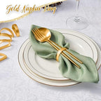 APTWOW Gold Napkin Rings Set of 200, Thanksgiving Christmas Table Decor - Image 4