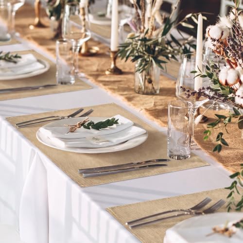 Kochorie 25Pcs 11x17 Woven Burlap Placemats Jute Placemat for Dining Table - Image 6