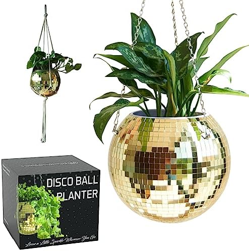 SCANDINORDICA Disco Ball Planter, Value Package, 10-inch Gold by SCANDINORDICA
