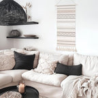 BlissBlush Long Vertical Wall Hanging Tapestry Woven Boho Farmhouse Decor Black Beige Cream Tassel Handmade Wall Art Decoration for Bedroom Living Room Dorm Nursery Apartment, 16x39 INCH - Image 6