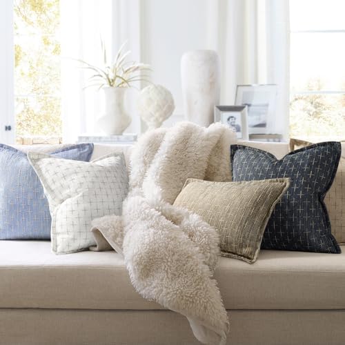 ZWJD Pillow Covers 22x22 Set of 2 Soft Polyester Textured Pillow Covers with Stylish Flange Edge Cozy Farmhouse Throw Pillows for Couch Bed Sofa Living Room - Image 6