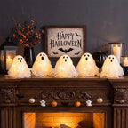 Halloween Indoor Decorations, Set of 5 Light Up Ghosts Table Centerpiece by Retisee