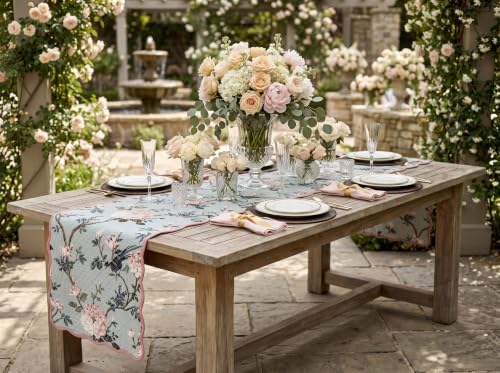 Champagne Rose Luxury Handcrafted Runner (Reversible) Cotton Quilted Fabric Machine Washable – Elegant Home Decor – 14 x 72 inches – Bloom Collection - Image 5