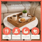 Mela Artisans Orchid Mango Wood Serving Tray - Medium Burnt, 16x12 in - Image 3