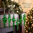 Sotiff 6 Pcs Mercury Glass Christmas Ornaments, Vintage Finial Decorations - Image 5