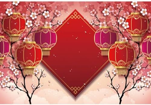 Chinese New Year Polyester Backdrop, Red, 10x8ft, Reusable, for Party Decor, Photography, Festivals - Image 3