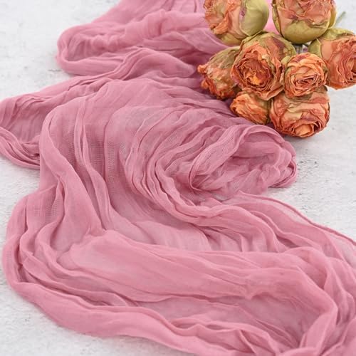 12 Pack Dusty Rose Cheesecloth Table Runner,20x120 in Table Runner - Image 6