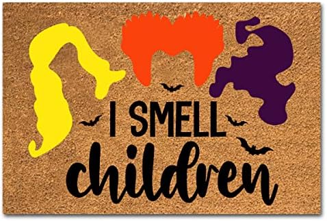 Funny Coir Doormat - Smell Children Hocos Pocos Halloween Welcome Mat for Front Porch & Entrance - 23.6 x 15.7 inch PVC Non Slip Outdoor Coir Doormat by XTDJJKK