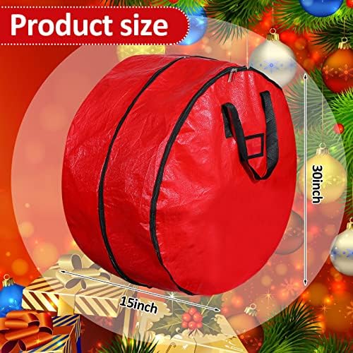 Hoolerry 2 Pcs Christmas Wreath Storage Bags Double Layer,30 Inch - Image 2