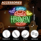 Happy Halloween Pumpkin Neon Sign, LED Holiday Wall Decor 16.1x13 Inch - Image 2