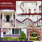 USA Bunting Flag 4th of July Red White Blue American Patriotic Independence Day and Memorial Days Decorations - Image 3