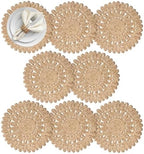 13.8" Set of 8 Round Woven Corn Husk Placemats by Delaqiko by Unknown