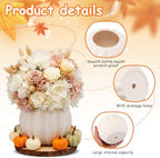 Meanplan 12 Pcs 5.5" DIY Ceramic Pumpkin Vase for Centerpiece Fake White - Image 2